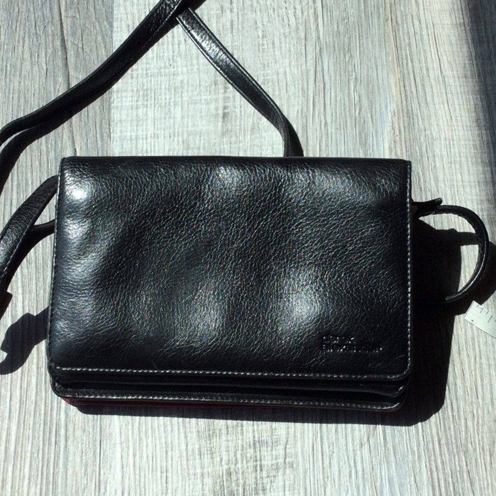 Derek Alexander black w/red accents crossbody purse